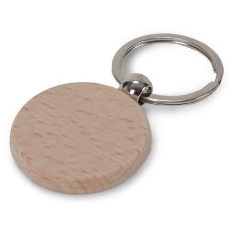 Key ring with wooden tag for a natural look