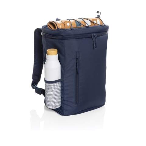 Stay cool and organised with the Sonny Aware™ RPET Cooler Backpack. Made from 100% rPET, this backpack features adjustable shoulder straps with a reflective accent for added visibility, along with a webbing handle on top and an elastic strap for securing items. The main compartment includes a PEVA grey silver cooler lining, keeping your food and drinks fresh. It also offers two mesh drink holder pockets and a front zipper pocket for easy access to essentials. The zippers and pullers are designed with matching or complementary accent colors for a sleek, cohesive look. Made with recycled polyester embedded with the AWARE™ tracer. 2% of proceeds of each product sold with AWARE™ will be donated to Water.org. PVC free.<br /><br />PVC free: true