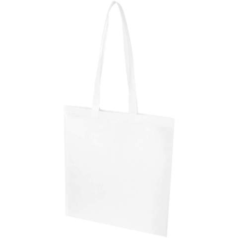 Made from durable and tear-resistant RPET, the EcoSeal GRS certified recycled convention tote bag is stitch-free and features ultrasonic heat-sealed construction and die-cut handles. The bag has handles with 30 cm drop-down length, and is perfect for daily essentials, trade shows, or promotional giveaways. Resistance up to 5 kg weight. Volume capacity: 6 litres.