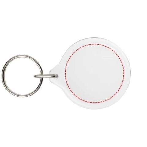 Transparenter, runder I7-Schlüsselanhänger mit metallenem Schlüsselring. Der Metallring bietet ein flaches Profil, das sich ideal für Mailings eignet. Durchmesser des Druckeinsatzes: 3,3 cm.