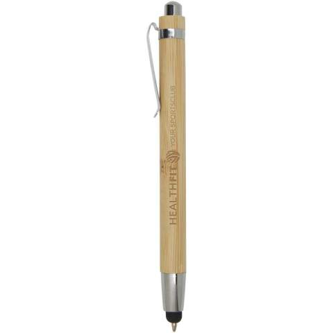 Kugelschreiber aus Bambus für ein angenehmes und komfortables Schreibgefühl. Tintenfarbe: Schwarz. Schreiblänge: 1000 Meter. Schreibspitze: 1 mm.