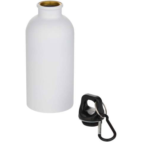Always stay hydrated with this durable yet lightweight 400 ml water bottle made from RCS certified recycled stainless steel with a matte finish. It’s the perfect companion for sports, day trips or the office. The single-walled Oregon bottle has a twist-off cap and offers plenty of space to add any kind of logo. Clip the attached carabiner (not suitable for climbing) securely to a bag to keep it from getting lost.