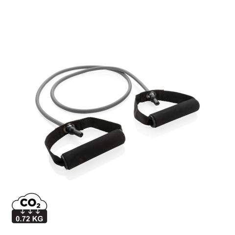 Of je nu thuis of onderweg bent, je hebt geen excuus meer om niet fit en sterk te blijven! Met deze weerstandsband werk je aan al je grote spiergroepen in het boven- en onderlichaam. De band is verpakt in een etui om gemakkelijk mee te nemen. Inclusief handleiding met oefeningen zodat je direct aan de slag kunt.