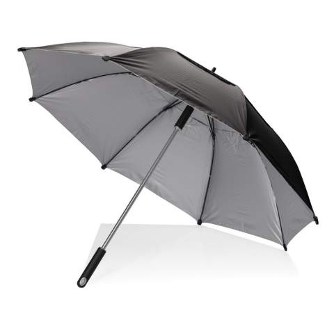 Parapluie Hurricane conçu pour résister aux conditions météorologiques difficiles, grâce à son panneau double couche de 27 pouces et à son tissu imperméable. Avec sa construction durable et ses caractéristiques pratiques, le parapluie Hurricane est un choix fiable par temps pluvieux et orageux. Ouverture et fermeture manuelles. Le parapluie offre une protection UPF50+ également. Avec le traceur AWARE™ qui valide l'utilisation authentique de matériaux recyclés. 2% des recettes de chaque produit Aware™ vendu seront reversés à Water.org. Modèle déposé®.<br /><br />UmbrellaMechanism: Ouvrir/fermer manuellement<br />IsStormproof: true