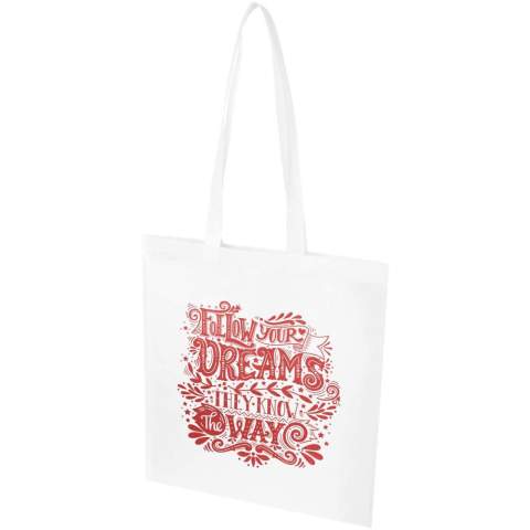 Made from durable and tear-resistant RPET, the EcoSeal GRS certified recycled convention tote bag is stitch-free and features ultrasonic heat-sealed construction and die-cut handles. The bag has handles with 30 cm drop-down length, and is perfect for daily essentials, trade shows, or promotional giveaways. Resistance up to 5 kg weight. Volume capacity: 6 litres.