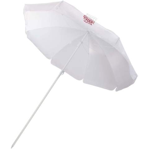 Blijf koel met deze stevige strandparasol met ijzeren frame. Met een stok van 98 cm en verstevigde uiteinden zorgt deze voor stabiliteit bij een zeebries. Licht en eenvoudig op te zetten. Inclusief opbergtas, zodat je hem gemakkelijk kunt meenemen en opbergen. Perfect voor het strand, picknicks en ontspanning in de buitenlucht.