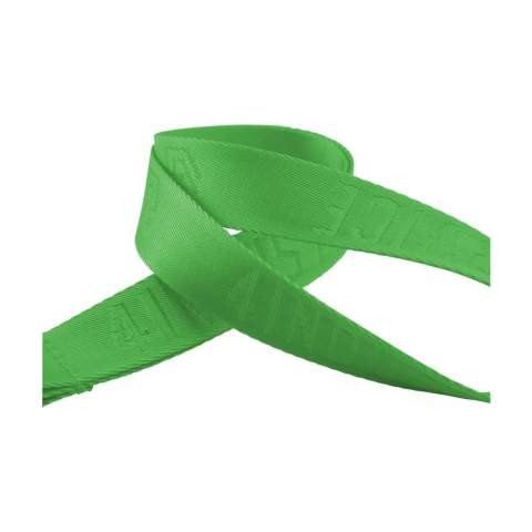 Lanyard made from strong woven 100% nylon material. With solid metal carabiner. Including woven logo in the same colour as the nylon of the lanyard. Available in any colour.