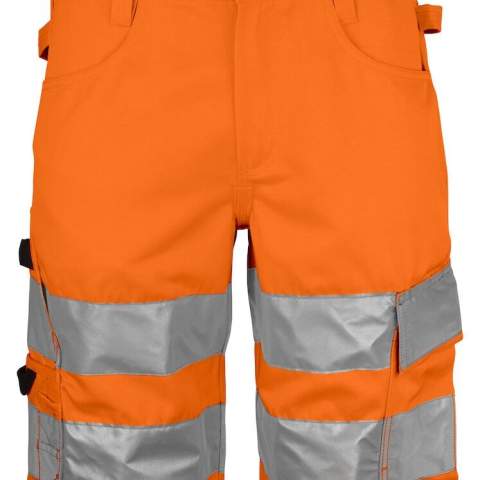 • short met zijzakken<br />• achterzakken met klep en velcrosluiting<br />• verstevigde duimstokzak en mesknoop<br />• lus voor badgehouder<br />• telefoonzak<br />• twee hamerlussen