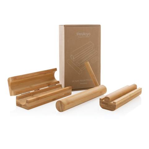 The Ukiyo bamboo sushi making set is easy to use and perfect for making the tastiest sushi at home. In a few simple steps you can make the most beautiful sushi rolls with your favorite ingredients. Made of 100% bamboo. Handwash only. Comes in kraft gift box.