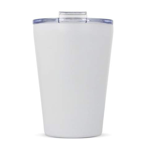 Voici "Murray", notre tasse en T-ceramic de 300 ml avec couvercle. Cette solution élégante et pratique vous permettra d'apprécier vos boissons lors de vos déplacements. L'intérieur en céramique offre de nombreux avantages, notamment un nettoyage facile, l'élimination des odeurs et des résidus de goût après le lavage et une isolation thermique supérieure. Fabriqué en acier inoxydable recyclé à 90 %.