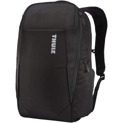 A professional eco-friendly travel backpack that can hold a 15" MacBook® or 15.6" PC, and a 10" tablet in separate compartments. Includes a hidden SafeZone compartment to protect a phone, sunglasses or other smaller items. Multiple pockets for storage of accessories, mesh-wrapped EVA shoulder straps and adjustable sternum strap, making it more comfortable to carry.