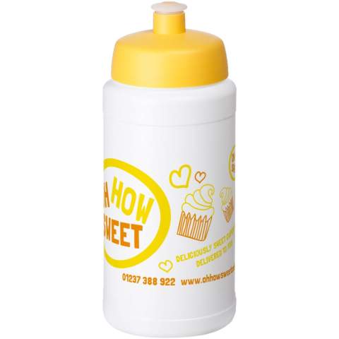 Bouteille de sport à simple paroi. Dispose d’un couvercle anti-déversement avec bec à système de pression-traction. Capacité de 500 ml. Couleurs à mélanger et assortir pour créer la bouteille parfaite. Contactez-nous pour plus d'options de couleurs. Fabriqué au Royaume-Uni. Sans BPA. Conforme à la norme EN12875-1. Lavable au lave-vaisselle.