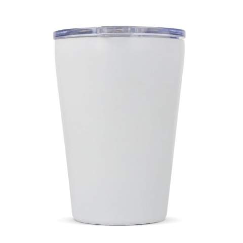 Voici "Murray", notre tasse en T-ceramic de 300 ml avec couvercle. Cette solution élégante et pratique vous permettra d'apprécier vos boissons lors de vos déplacements. L'intérieur en céramique offre de nombreux avantages, notamment un nettoyage facile, l'élimination des odeurs et des résidus de goût après le lavage et une isolation thermique supérieure. Fabriqué en acier inoxydable recyclé à 90 %.