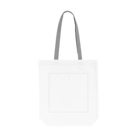 Durable shopping bag made of tightly woven, high-quality canvas (220 g/m²). With long, coloured handles.