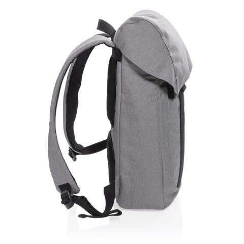 The Osaka backpack brings sustainable fashion into daily use with its recycled rPET material. This urban backpack is completely padded to safely secure all of your belongings and for your convenience there is a quick and easy to reach pocket on the outside. Registered design®<br /><br />FitsLaptopTabletSizeInches: 15.6<br />PVC free: true