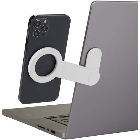 Phone holder made from recycled plastic, making it a more sustainable choice. With this dual-screen desktop setup multitasking is made easy. It is very easy to install and use, just attach the extra strong 3M sticker of the mounting base at the back of the desktop or laptop monitor, and then turn the bracket arm of the holder to expose the magnetic ring and attach your phone. It also includes a metal ring for non-magnetic phones or cases.  