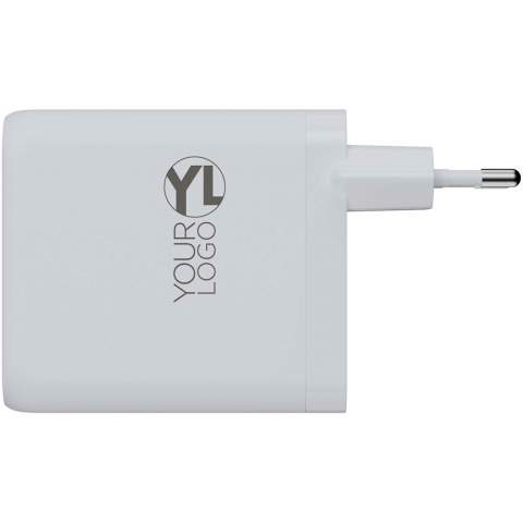 The 140W GaN² Ultra wall charger is designed to be more compact and powerful than ever before. With its compact design and quad-port functionality, this wall charger is perfect for your travels, office, or home. To reduce waste and contribute to a more sustainable future, the charger is made from 97% recycled plastic. Output: 2 x USB-C 140W power delivery, 1 USB-C 20W power delivery, and 1 USB-A 18W quick charge 3.0. Delivered with a user manual.