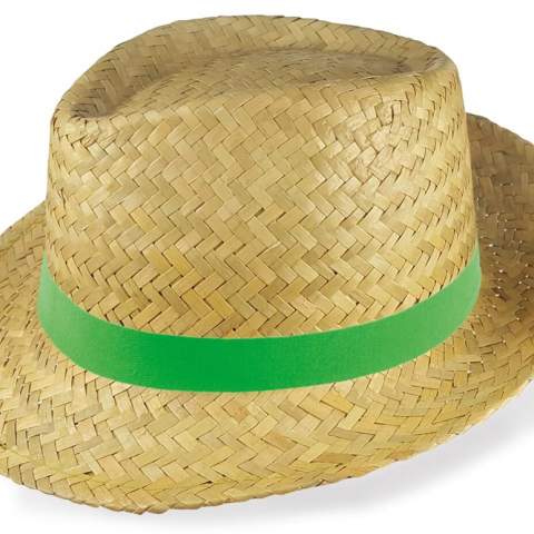 Take on the role of the godfather with this jute version of the Maffia Hat. Also fun for theme parties. Add a colored band around the base of the hat for an even more playful effect, or add a nice message or your (company) logo. Made of straw