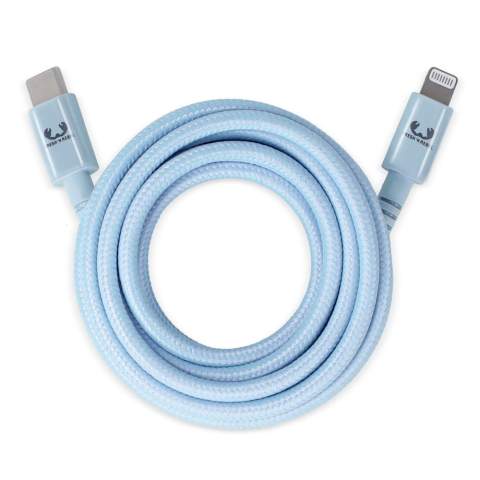 Ce câble sera votre nouvel accessoire préféré, vous pouvez facilement charger vos produits Apple (avec une connexion Lightning) avec ce câble en nylon tressé solide et élégant de 2 mètres de long. La connexion Lightning et la connexion USB-C peuvent toutes deux être insérées dans l'appareil de 2 manières. Ne cherchez donc plus jamais le haut et le bas. Choisissez votre couleur préférée et assortissez le câble à votre style de vie préféré, à la mode ou à la couleur de votre entreprise. Le câble facilite également la charge, car il ne s'emmêle pas et la décharge de traction extra longue et solide protège le câble de la rupture.
