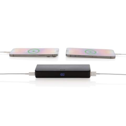 20.000 mAh zakformaat 20W PD-powerbank waarvan de behuizing is gemaakt van RCS-gecertificeerd gerecycled ABS-plastic. RCS (Recycled Claim Standard) is een standaard om de gerecyclede inhoud van een product in de hele toeleveringsketen te verifiëren. Totale gerecyclede inhoud: 15% op basis van het totale gewicht van het artikel. Met zijn slanke en ruimtebesparende ontwerp is Flashcharge opmerkelijk compact, waardoor je het moeiteloos overal mee naartoe kunt nemen. Ervaar ultrasnelle oplading voor zowel iOS- als Android-apparaten. Geen lange wachttijden meer; deze powerbank zorgt ervoor dat je apparaten in recordtijd volledig worden opgeladen. De powerbank zelf ondersteunt 18W snelladen, zodat de powerbank sneller kan worden opgeladen dan een gewone powerbank. Uitgerust met een Quick Charge 3.0 USB-A-poort en een 20W PD Type-C-poort kun je meerdere apparaten tegelijkertijd opladen zonder in te leveren op laadsnelheid. Houd je energiereserve in de gaten met het geïntegreerde LED-scherm.<br /><br />PowerbankCapacity: 20000<br />PVC free: true