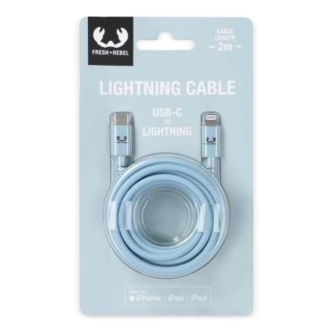 Ce câble sera votre nouvel accessoire préféré, vous pouvez facilement charger vos produits Apple (avec une connexion Lightning) avec ce câble en nylon tressé solide et élégant de 2 mètres de long. La connexion Lightning et la connexion USB-C peuvent toutes deux être insérées dans l'appareil de 2 manières. Ne cherchez donc plus jamais le haut et le bas. Choisissez votre couleur préférée et assortissez le câble à votre style de vie préféré, à la mode ou à la couleur de votre entreprise. Le câble facilite également la charge, car il ne s'emmêle pas et la décharge de traction extra longue et solide protège le câble de la rupture.
