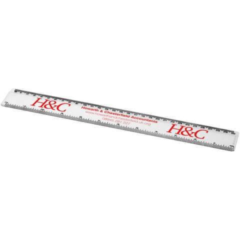 Solid plastic ruler, with markings available in both inches and centimetres. Please note, the ruler markings are printed along with artwork, plain stock rulers will not carry markings.