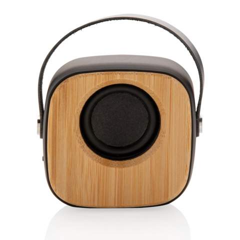 Natural bamboo 3W speaker with built-in 500 mAh lithium battery. With playing time up to 4 hours on one single charge and operating distance of 10m using BT5.0. Made from natural bamboo, ABS with soft touch finish and PU strap.<br /><br />HasBluetooth: True<br />NumberOfSpeakers: 1<br />SpeakerOutputW: 3.00
