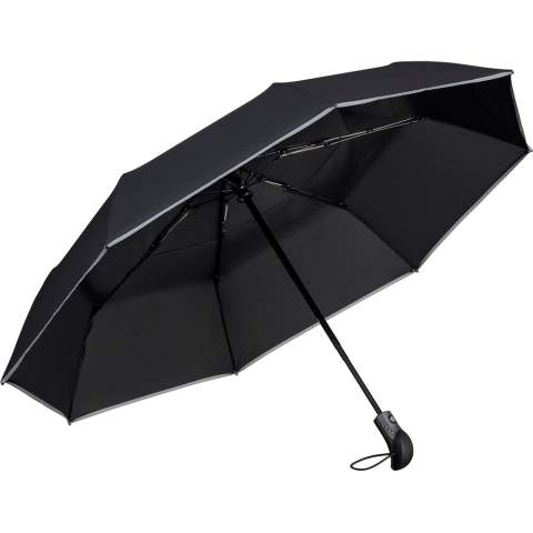 Extreem robuuste, automatisch open/dichte zakparaplu in oversized formaat met handvat in edele carbonlook