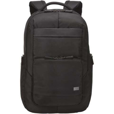 Features a large zippered main compartment with a padded 15.6" laptop and 10.1" tablet sleeve and a zippered mesh pocket for cables and accessories. Comes with a front organization panel to storage small electronics, cables, accessories, business cards and keys. Contains expandable side pockets for water bottle or power brick, padded shoulder straps, quilted air mesh back panel, soft handle and trolley tunnel. Case Logic warranty: 25 years.