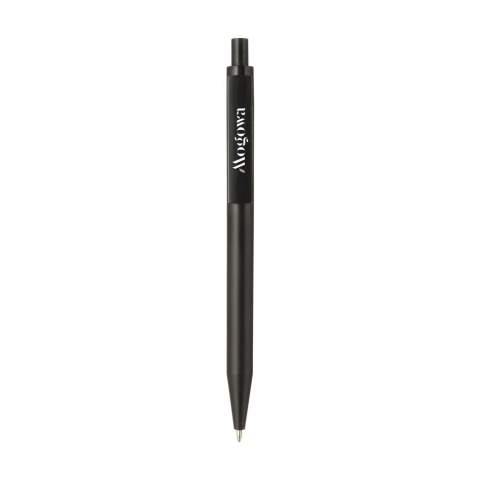 WoW! Blue ink ballpoint pen with a sleek barrel made from 100% GRS-certified recycled ABS. With a generous clip for a prominent imprint. GRS-certified. Total recycled material: 83%.