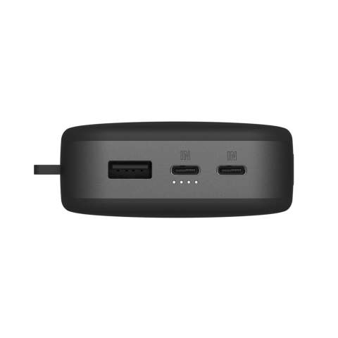 Dankzij 20W Power Delivery kun je je telefoon zelfs tot 50% opladen in slechts 30 minuten.* Je kunt 2 of 3 apparaten tegelijk opladen. Bescherming tegen overspanning, overstroom, oververhitting, overbelasting, ontlading en kortsluiting. De powerbank is ook veilig om mee te vliegen, omdat deze de UN38.3-luchtvaartkeur heeft.