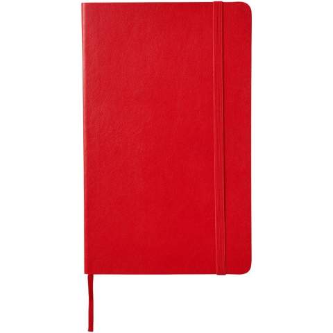 The Moleskine Classic soft cover notebook has a flexible cover in a range of bright colours. It has rounded corners, elasticated closure and ribbon bookmark. Contains 192 ivory-coloured squared pages.