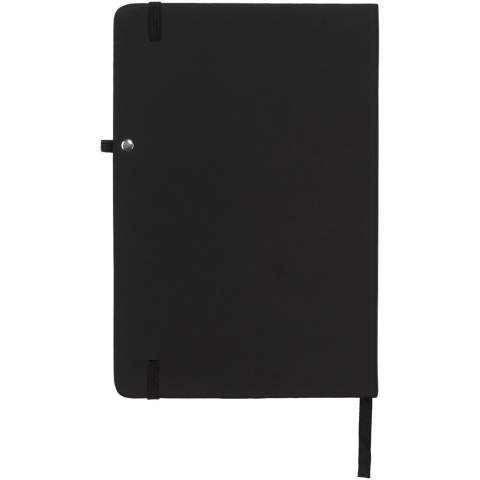 The Noir notebook has a soft-feel black PU cover, for creating a tactile finish to the notebook. Each notebook has a coloured closure strap, pen loop and ribbon page marker. The notebook contains 96 sheets (70g/m2) cream lined paper.