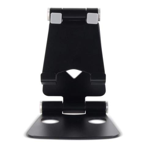 A must have on every desk! Ideal when making video calls from your phone. Adjustable to any height and angle, whenever you want. This aluminum smartphone stand features non-slip pads. Moreover, the open design allows you to connect your earbuds, headphones and charging cable.