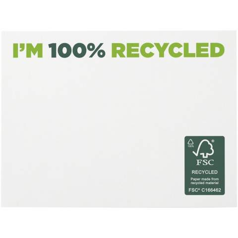 Mémos autocollants Sticky-Mate® recyclés avec des feuilles de papier autocollant 80 g/m² en différentes couleurs. Impression en couleur possible sur chaque feuille. Trois tailles disponibles (25/50/100 feuilles) 