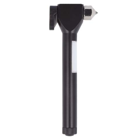 Noodhamer die is uitgerust met een scherpe punt om een autoraam te breken. Verder heeft deze tool een gordelsnijder, een magneet en een COB-lamp. Deze veiligheidshamer mag niet in de auto ontbreken. De magneet kan eenvoudig op metalen oppervlaktes vastgemaakt worden.