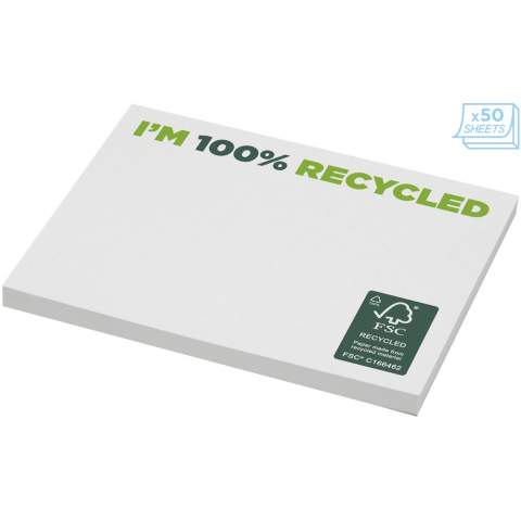 Sticky-Mate® recycled sticky notes with self-adhesive 80 g/m2 paper in a choice of colours. Full colour print available on each sheet. Available in 3 sizes (25/50/100 sheets).