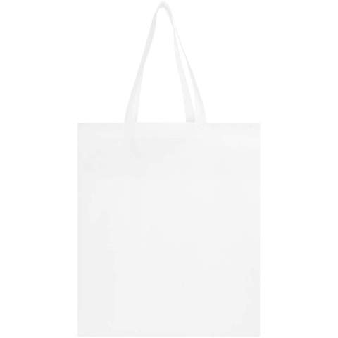Made from durable and tear-resistant RPET, the EcoSeal GRS certified recycled gusset tote bag is stitch-free and features ultrasonic heat-sealed construction and die-cut handles. The bag has handles with 30 cm drop-down length, and is perfect for everyday shopping and events. Resistance up to 10 kg weight. Volume capacity: 12 litres.