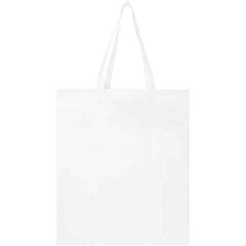 Made from durable and tear-resistant RPET, the EcoSeal GRS certified recycled gusset tote bag is stitch-free and features ultrasonic heat-sealed construction and die-cut handles. The bag has handles with 30 cm drop-down length, and is perfect for everyday shopping and events. Resistance up to 10 kg weight. Volume capacity: 12 litres.