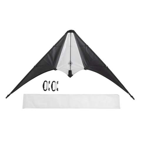 Delta kite packed in pouch to bring it to the beach or your holiday destination. With 30 metre cable and handles to let the kite fly high in the sky. Made from strong ripstop polyester.