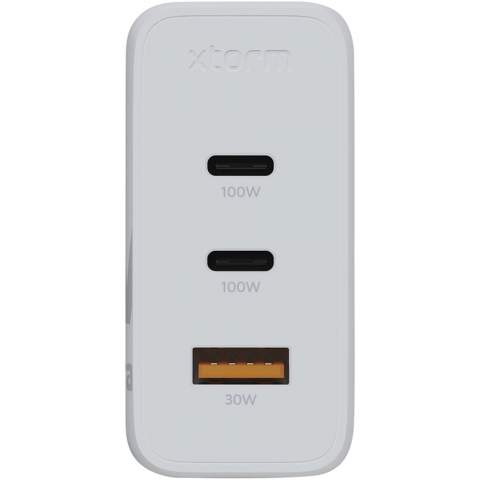 Das 100-W-GaN²-Ultra-Wandladegerät ist kompakter und leistungsstärker als je zuvor. Mit seinem kompakten Design und seiner Dreifach-Anschluss-Funktionalität ist dieses Wandladegerät perfekt für Reisen, das Büro oder zu Hause. Um Abfall zu vermeiden und einen Beitrag zu einer nachhaltigeren Zukunft zu leisten, besteht das Ladegerät zu 97 % aus recyceltem Kunststoff. Output: 2 x USB-C 100 W Stromversorgung und 1 USB-A 18 W Schnellladung 3.0. Wird mit einem Benutzerhandbuch geliefert.