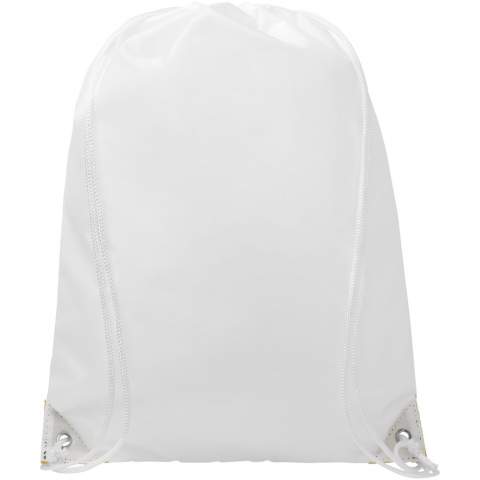 The Oriole bag has a main compartment with drawstring closure in white colour. Features coloured reinforced corners. Resistance up to 5 kg weight. 