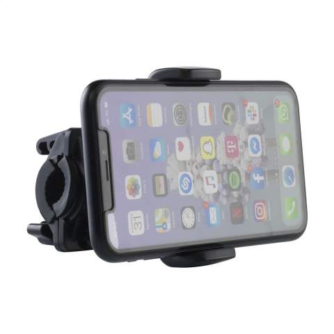 Support de téléphone universel et réglable en plastique ABS robuste. Facile à attacher au guidon ou au cadre. Vous pouvez utiliser votre smartphone en mode mains libres en fixant cet article sur votre vélo. Convient à tous les téléphones d'une largeur maximale de 8,8 cm. Chaque article est fourni dans une boite individuelle en papier kraft marron.