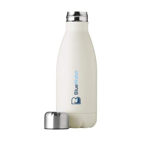 Einwandige Wasserflasche aus Edelstahl mit auslaufsicherem Schraubverschluss. Fassungsvermögen: 500 ml. Pro Stück in einer Verpackung.