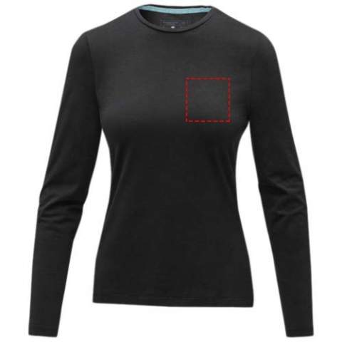Sustainable promotional apparel. Self fabric collar. Crew neck. Stretch fabric. Pick-Stitch details. Bi-coloured branded shoulder to shoulder tape. Heat transfer main label for tagless comfort.
