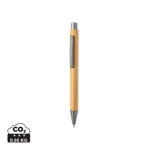 Combine modern style with excellent writing comfort. This click pen is made with bamboo and gun metal details. The pen comes with blue German Dokumental® ink refill and t/c ball for ultra smooth writing, writing length 1200 metres.