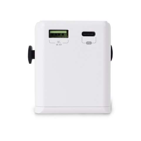 Cette prise de voyage universel vous permet de recharger vos appareils partout dans le monde grace a ses multi connections. Ellecomprend 1 ports USB et une entrée de type C. 