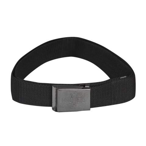 • riem in stevige polyester<br />• metalen gesp met flessenopener aan de binnenzijde<br />• lengte: 125cm<br />• breedte: 3,7cm