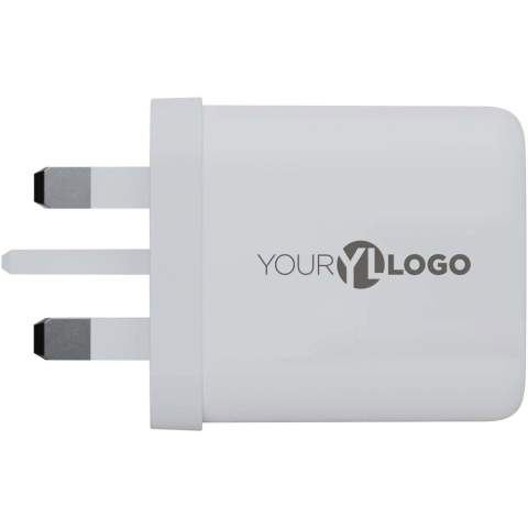 The 67W GaN² Ultra wall charger with UK plug is designed to be more compact and powerful than ever before. With its compact design and dual-port functionality, this wall charger is perfect for your travels, office, or home. To reduce waste and contribute to a more sustainable future, the charger is made from 97% recycled plastic. Output: 1 USB-C 67W power delivery, and 1 USB-A 18W quick charge. Delivered with a user manual.