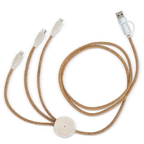 Entfesseln Sie die Kraft von Stil und Geschwindigkeit mit unserem Kork-Ladekabel! Erleben Sie Power Delivery und nahtlose Datenübertragung in umweltfreundlichem Luxus. Die Kabellänge von 1,2 m und der duale Eingangsanschluss mit USB-A und Typ-C machen es zu einem Ihrer Lieblingsladekabel.